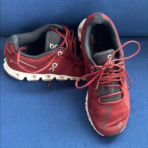 On Running Burgundy Athletic Sneakers